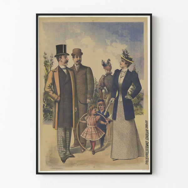 Vintage Fashion Poster for Men, Women, and Children XIXth Century