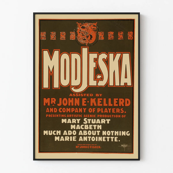 Vintage poster Modjeska classical theatre