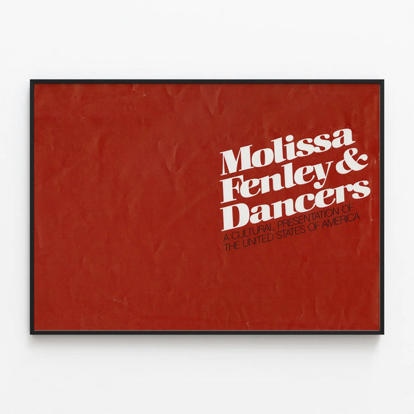 Decorative poster Molissa Fenley & Dancers red — framed artwork on a wall