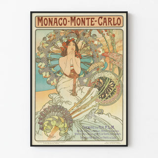 Decorative Poster Monaco Monte Carlo Style Art Nouveau