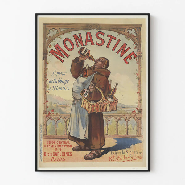 Vintage poster for Monastine Abbey Liqueur of St Gratien
