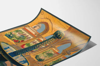 Vintage Poster of the Fountain of Monreale in Palermo
