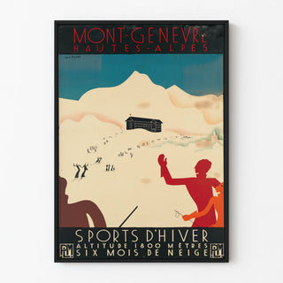 Vintage Poster of Mont Genèvre Winter Sports Hautes-Alpes