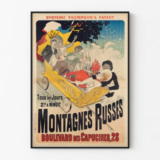 Vintage Poster of Roller Coasters on Boulevard des Capucines