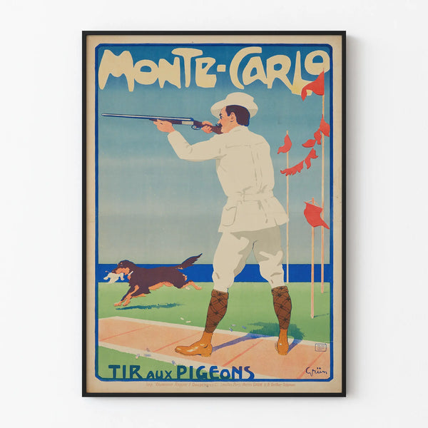 Vintage Monte-Carlo Poster: Pigeon Shooting