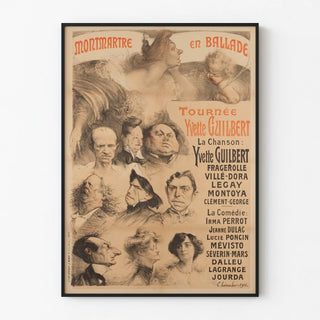 Decorative poster Montmartre en Ballade - Tournée Yvette Guilbert