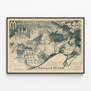 Decorative Poster Montmartre Suite of Waltzes by Edmond Missa — framed artwork on a wall