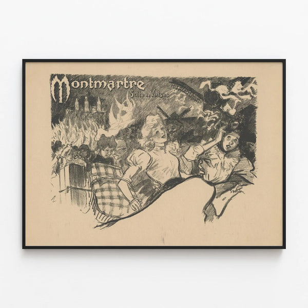 Montmartre Poster Suite of Waltzes - Vintage Wall Decoration — framed artwork on a wall