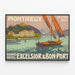 Vintage poster of Montreux Grand Hotel Excelsior & Bon-Port Lake Geneva Switzerland — framed artwork on a wall