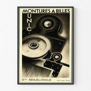 Vintage poster of UNIC Séguelongue ball bearing frames