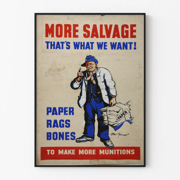 Vintage recovery poster for ammunition - industrial wall decoration