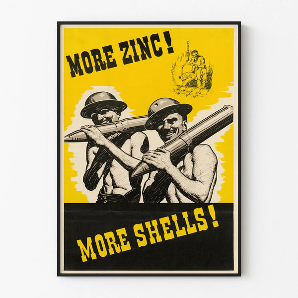 Vintage poster More Zinc More Shells wall decoration