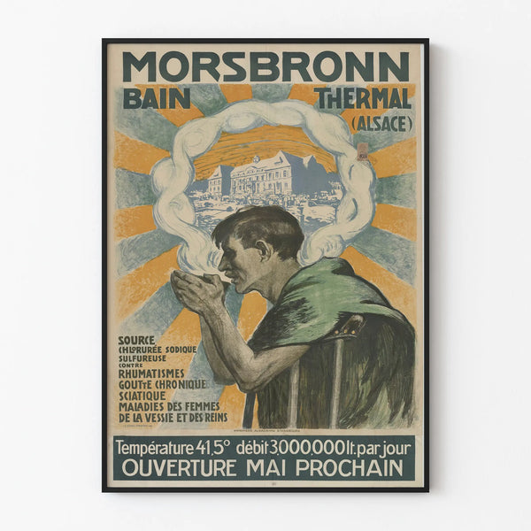Vintage poster of thermal baths in Morsbronn, Alsace