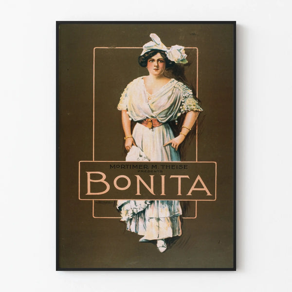 Vintage poster Bonita Mortimer M. Theise for wall decoration