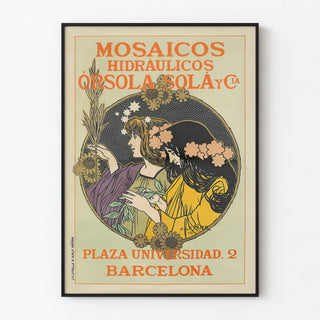 Vintage Poster of Hydraulic Mosaics Orsola Solá and Company Barcelona