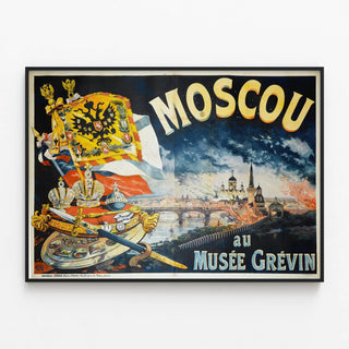Decorative poster of Moscow Grevin Museum — framed artwork on a wall
