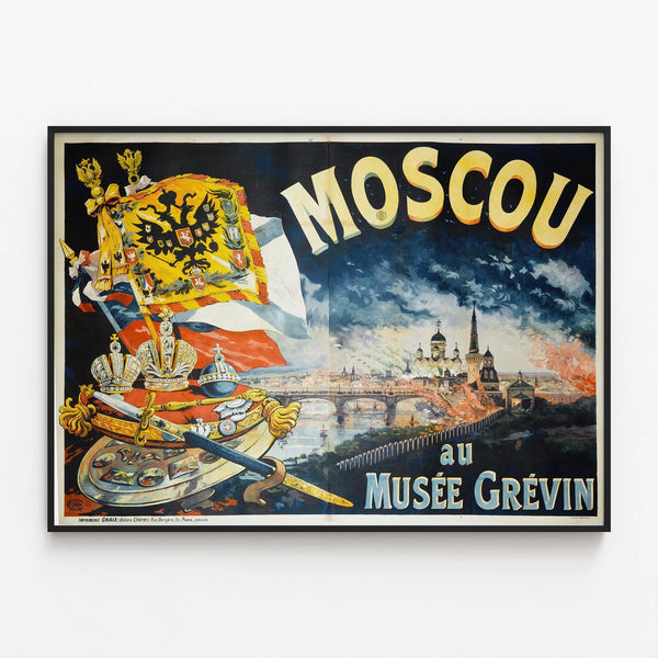 Decorative poster of Moscow Grevin Museum — framed artwork on a wall