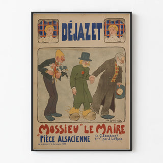 Vintage theater poster "Mossieu" the Mayor - Alsatian stage production