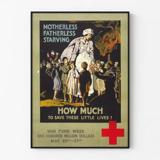 Vintage Red Cross poster for war fundraising