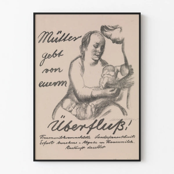 German vintage poster on the theme of motherhood and abundance