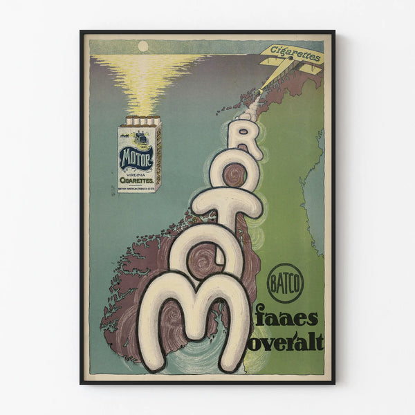 Vintage Motor Virginia Cigarettes Poster - Retro Wall Decoration