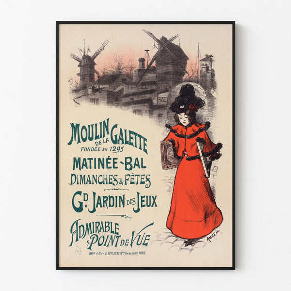 Vintage Poster of the Moulin de la Galette Morning Ball