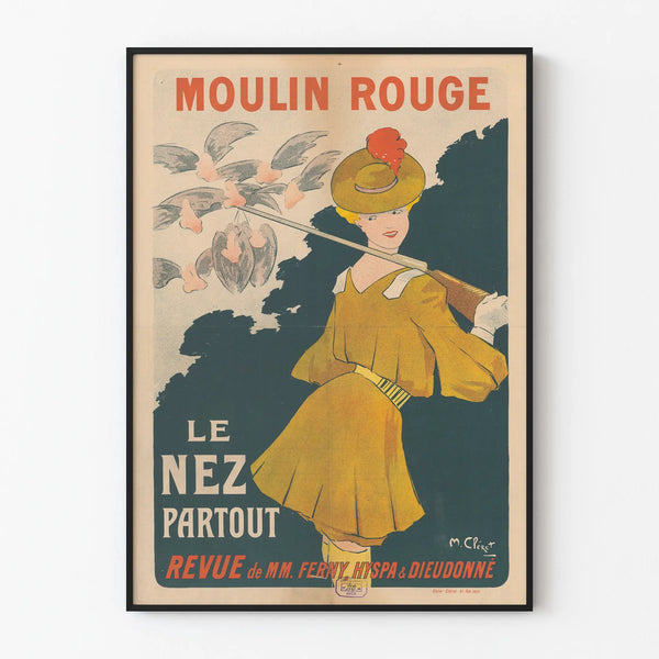 Moulin Rouge Poster The Nose Everywhere - Vintage Wall Decoration