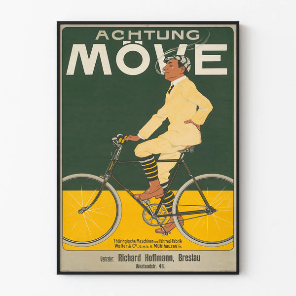 Vintage Bicycle Poster Move – Retro Wall Decoration