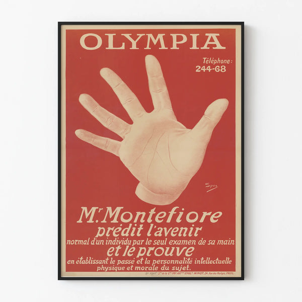 Vintage Poster 'Mr Montefiore Predicts the Future' Wall Decoration Handcrafted