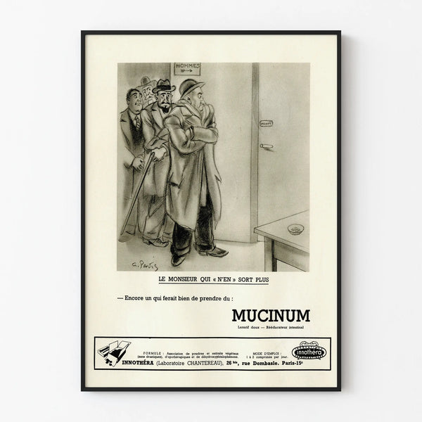 Vintage Advertising Poster Mucinun Gentle Laxative