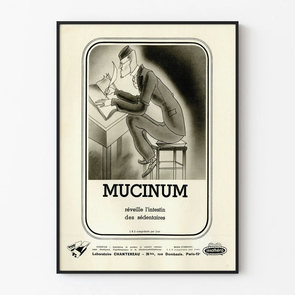 Vintage wall decoration poster Mucinum for sedentary individuals