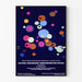Abstract Circular Wall Poster on Night Blue Background