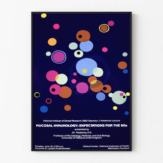 Abstract Circular Wall Poster on Night Blue Background