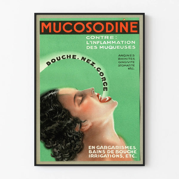 Vintage poster Mucosodine - Retro medical wall decoration