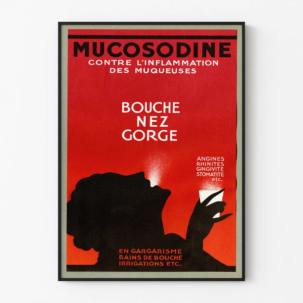 Vintage poster Mucosodine - Retro medical wall decoration