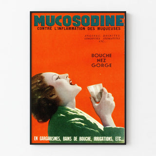 Vintage Poster for Mucosodine - Medicinal Advertisement Against Mucous Membrane Inflammation
