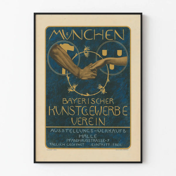 Vintage poster Munich Bavarian Arts and Crafts Association wall decoration