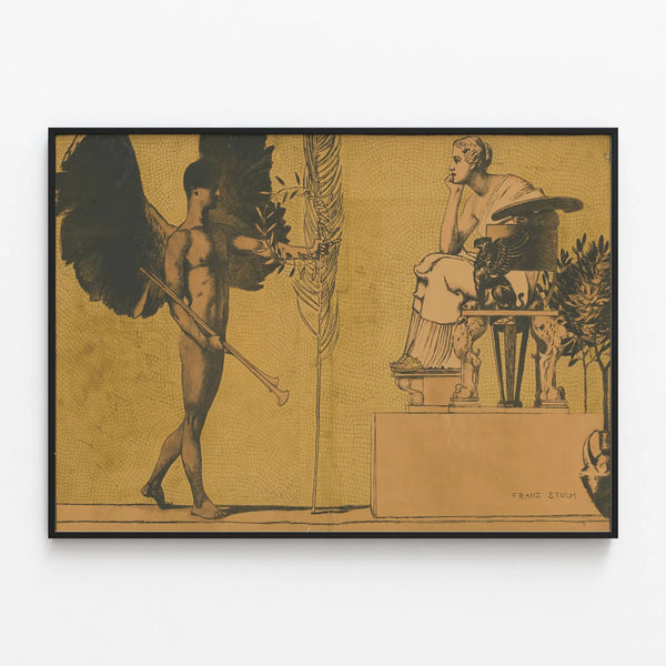 Vintage Artistic Poster Munich Annual Art Exhibition Franz Stuck — framed artwork on a wall