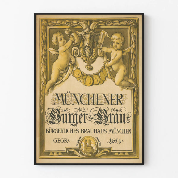 Vintage Poster Münchener Burger Brau - Wall Decoration Munich