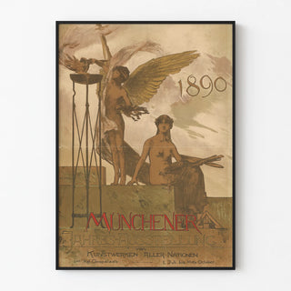 Vintage Munich Poster - Annual Art Exhibition 1890