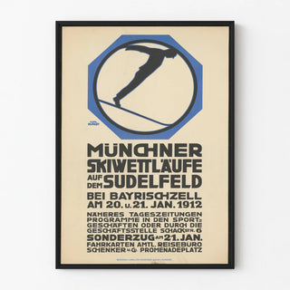 Vintage poster of the 1912 Munich Ski Races