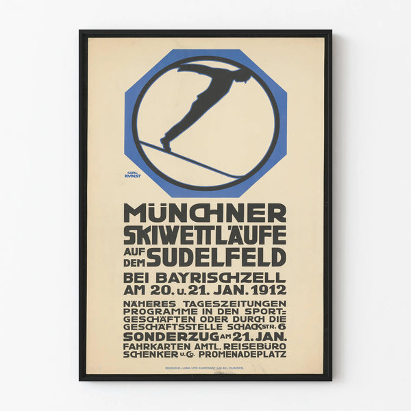 Vintage poster of the 1912 Munich Ski Races
