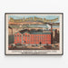 Vintage poster of the Munich Lager Beer Brewery in Boston — framed artwork on a wall
