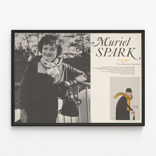 Muriel Spark Poster - Great Authors of the Time Reading Program — framed artwork on a wall