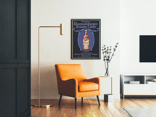 Vintage poster of Muschner's Rummelsberger herbal liqueur