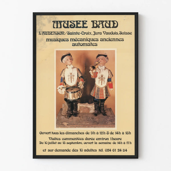 Vintage poster Musée Baud antique mechanical music automata