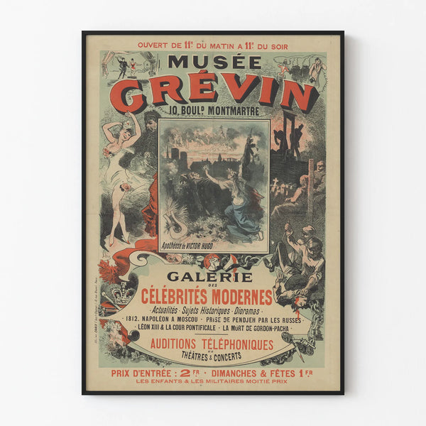 Vintage Poster of the Grevin Museum Modern Celebrities Gallery