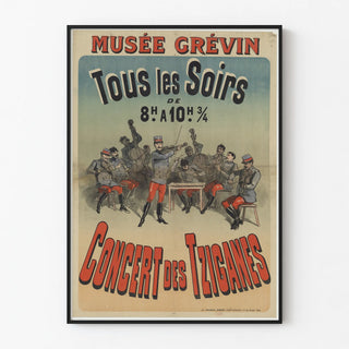 Vintage Poster of the Tziganes Concert at the Grévin Museum