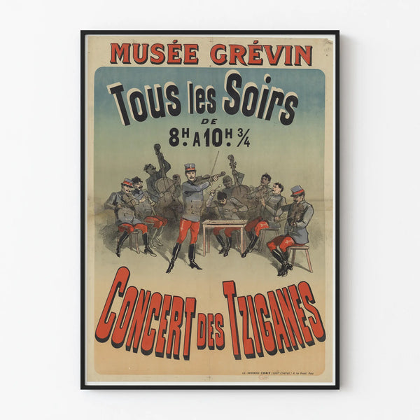 Vintage Poster of the Tziganes Concert at the Grévin Museum