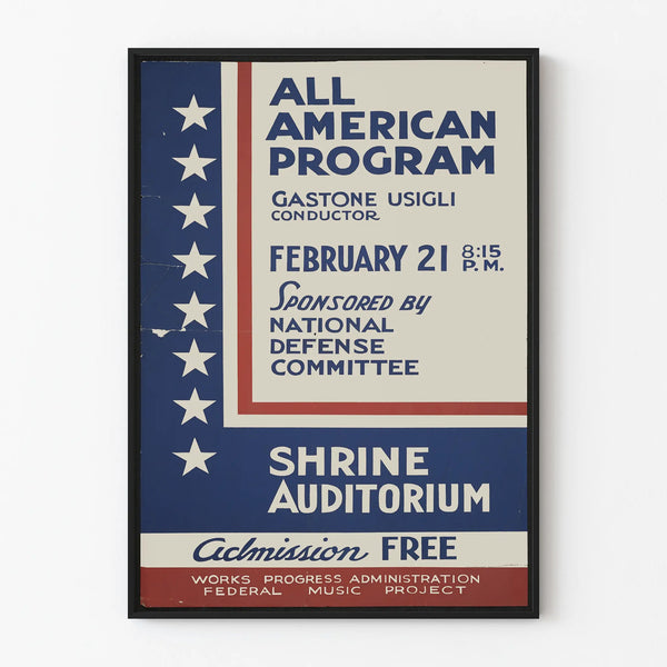 Vintage All American Poster - Patriotic Wall Decoration